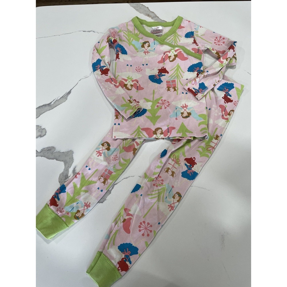 Hanna Andersson Pink Fairy Organic Pajamas size 110 5 Christmas AK1117
